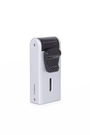 Çift Torch Pürmüz Gümüş Metal Puro Çakmağı - TR7921