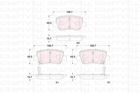 Toyota Fren Balatası Arka Avensis 2009-> Aurıs 1.6 D4d 2015-> Rav4 2015-> - Kraftvoll 07010394