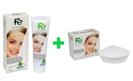 Fe Naturel Beyazlatıcı Diş Pastası 90gr + Fe Naturel Beyazlatıcı Diş Tozu 50gr