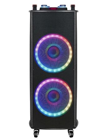 Taşınabilir 10 İnç 60w Tekerli Rgb Işıklı  Bluetooth Mikrofonlu Hoparlör Ndr-A1010S