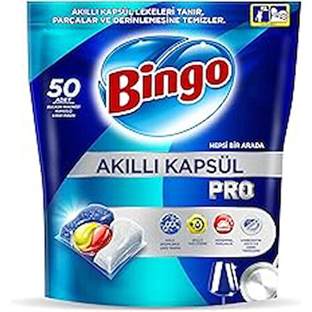 Bingo Akıllı Kapsül Pro Bulaşık Makinesi Deterjanı+Bingo Dinamik Parlatıcı Makine Parlatıcı 400 ml+Bingo Sıvı Bulaşık Deterjanı 1500 ml Limon
