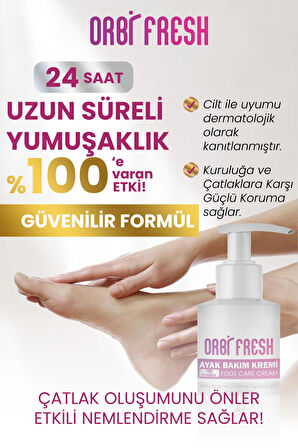 Ayak Bakım Kremi, Ayak & Topuk Çatlak Önleyici Etkili Krem 250 ml