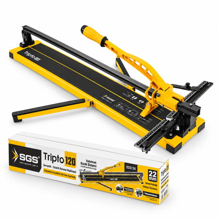 SGS Tripto 120 SGS134 Profesyonel 120 cm Seramik Granit Fayans Kesme Makinesi 22 mm Kesme Kalınlığı Rulmanlı Kızak Sistemi