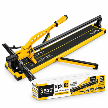 SGS Tripto 120 SGS134 Profesyonel 120 cm Seramik Granit Fayans Kesme Makinesi 22 mm Kesme Kalınlığı Rulmanlı Kızak Sistemi