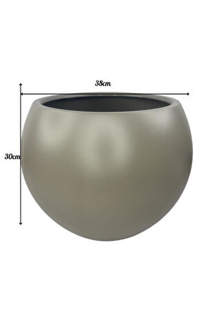 Küre Yuvarlak Top Vazo Dekoratif Saksı MOKKA 38*30cm