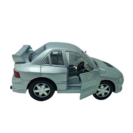 10 cm. Çek Bırak Gri Mıtsubıshı Evolution Diecast Araba  