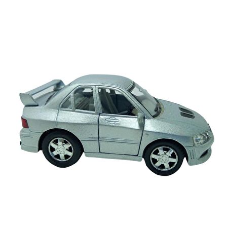 10 cm. Çek Bırak Gri Mıtsubıshı Evolution Diecast Araba  