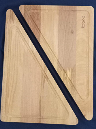 Taboo 1000 2 li üçgen  (30 x 20 CM) 18 MM KALINLIKTA Kesme Ve Sunum Tahtası %100 doğal BY SİNBO