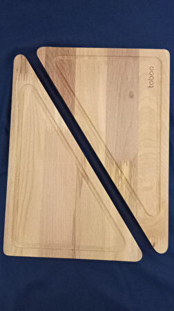 Taboo 1000 2 li üçgen  (30 x 20 CM) 18 MM KALINLIKTA Kesme Ve Sunum Tahtası %100 doğal BY SİNBO