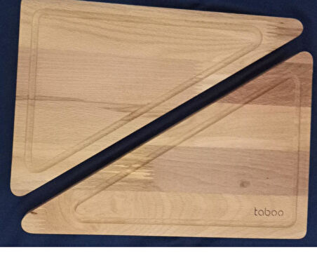 Taboo 1000 2 li üçgen  (30 x 20 CM) 18 MM KALINLIKTA Kesme Ve Sunum Tahtası %100 doğal BY SİNBO