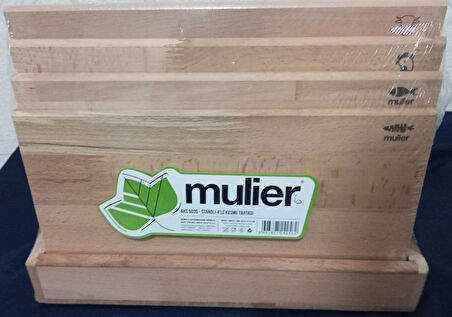 Sinbo Mulier Standlı 4 lü Kesme Ve Sunum Tahtası  %100 Doğal AHS-6035