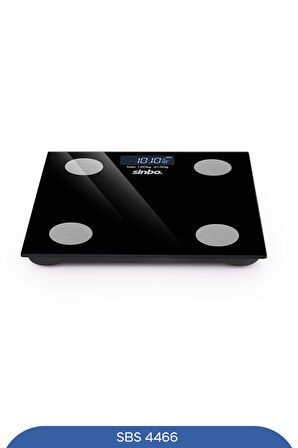 Sinbo SBS 4466 Yağ Ölçer Fonksiyonlu Akıllı Bluetooth Tartı