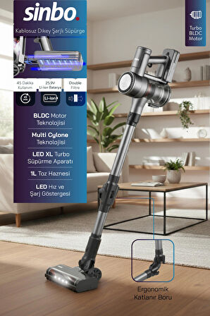 SİNBO SVC-8632 ELEKTRİKLİ SÜPÜRGE-GRİ