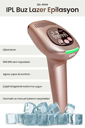 Sinbo SelB-BUZ60494 IPL Buz Lazer Epilasyon Atım Auto/Manuel Dijital Ekran