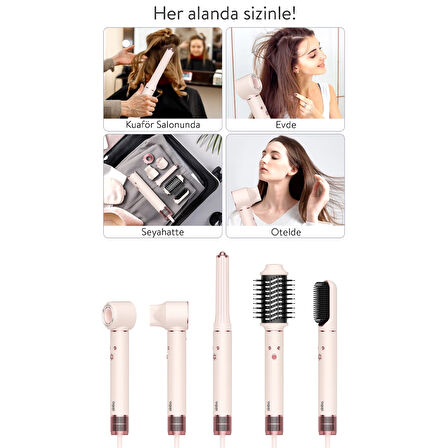 Sinbo Pro Airwrap Compact Uzun Multi-styler Hava Üfleme 5in1 Saç Şekillendirici Bldc Motor Shd-1719