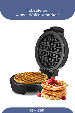 Sinbo Ssm-2591 Belçika Waffle Makinesi, Yapışmaz Kaplama 1000 Watt