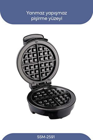 Sinbo Ssm-2591 Belçika Waffle Makinesi, Yapışmaz Kaplama 1000 Watt