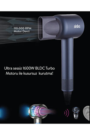 Shd-1714 Bldc Negatif İyonlu  Profesyonel Saç Kurutma Makinesi Gri
