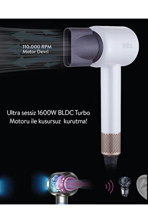 Shd-1714 Bldc Negatif İyonlu  Profesyonel Saç Kurutma Makinesi Beyaz