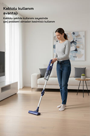 Sinbo SVC-8629 Kablolu Dikey Elektrikli Süpürge - Mavi
