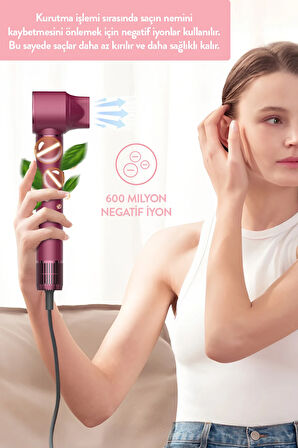 Pro Compact Uzun Multi-styler Hava Üfleme 5in1 Saç Şekillendirici Bldc Shd-1729 Royal Gilded Red