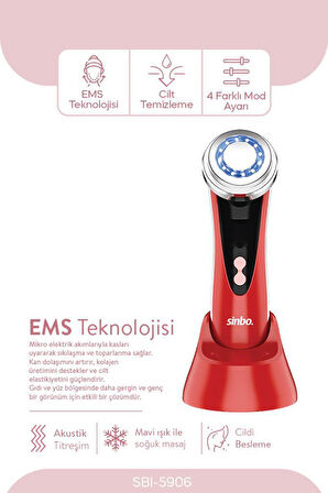 Sinbo Sbı-5906 RF Lifting Etkili Cilt Sıkılaştırıcı Kırmızı