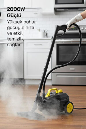 Sinbo 2000W 5 Bar Yüksek Basınçlı, 15 Başlıklı, 2 Lt, 110°C Profesyonel Buharlı Temizleyici SSC-6428