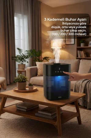 Sinbo SAH-6119 Ultrasonik Hava Nemlendirici - Siyah | Sessiz Çalışma, Şık Siyah Tasarım