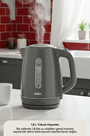 Sinbo Inox Su Isıtıcı Kettle  Paslanmaz Çelik SK-8031 Koyu Gri