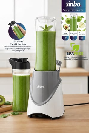 SHB-7508 300W Smoothie Blender |Paslanmaz Çelik Bıçaklı, 570 ml Şişe