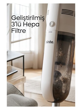 Sinbo SVC-8640 Dikey Elektrikli Süpürge Katlanır Borulu, El Süpürgesi, 800 ml Toz Hazneli 