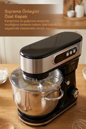 SMX-2779 12L Dev Hazneli Dijital Ekranlı Zaman Ayarlı Stand Mikser 2000W Çok Fonksiyonlu Mutfak Şefi