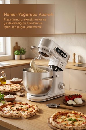 SMX-2779 12L Dev Hazneli Dijital Ekranlı Zaman Ayarlı Stand Mikser 2000W Çok Fonksiyonlu Mutfak Şefi