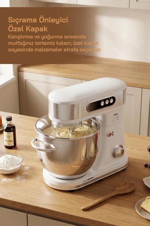 SMX-2779 12L Dev Hazneli Dijital Ekranlı Zaman Ayarlı Stand Mikser 2000W Çok Fonksiyonlu Mutfak Şefi