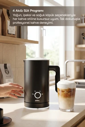 STO-6736 Barista Tipi Süt Köpürtücü ve Isıtıcı Sıcak & Soğuk Köpük 500W