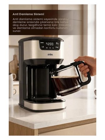 Sinbo SCM-9041 Otomatik Zaman Ayarlı Xl 14 Fincan Filtre Kahve Makinesi Dijital Göstergeli