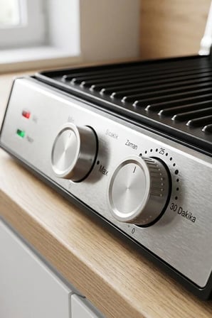 SSM-2598 Izgara ve Tost Makinesi 2000W Döküm Plakalı Ayarlanabilir Isı ve Zaman Kontrollü