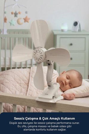 Sinbo SF-7706 Klipsli Vantilatör 10W Taşınabilir Mini Fan Sessiz Masa Tipi Fan