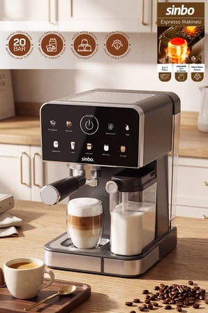 SCM-3036 Pro 20 Bar Espresso Makinesi, 7 Kahve, Süt Hazneli, Kapsül Uyumlu