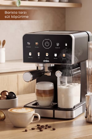 SCM-3036 Pro 20 Bar Espresso Makinesi, 7 Kahve, Süt Hazneli, Kapsül Uyumlu