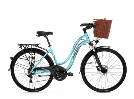 Bisan CTX 6300 28 Jant 21 Vites Kadın Şehir Bisikleti Disk Fren Turkuaz - Bordo 46 Cm Kadro