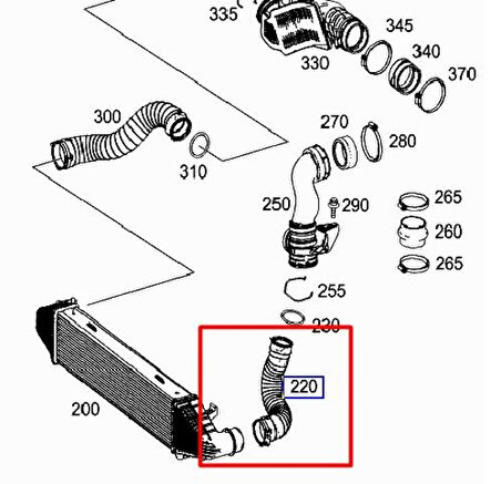 Mercedes Turbosarj Hortumu Sol C-Class W204 07>14 S204 07>14 - Ucpa 10h128119