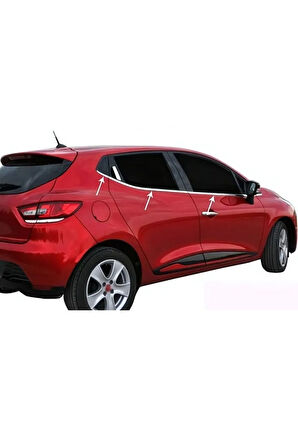 Renault Clio 4 Uyumlu Hb Krom Cam Çıtası 8 Parça 2012-2019 Arası Paslanmaz Ç.