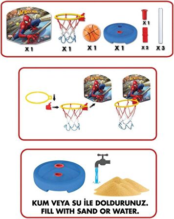 Dede Spiderman Küçük Ayaklı Basketbol Pota 03653