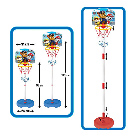 Paw Patrol Küçük Ayaklı Basketbol Seti - Spor Oyuncakları - Basketbol Oyuncakları - Basket Seti