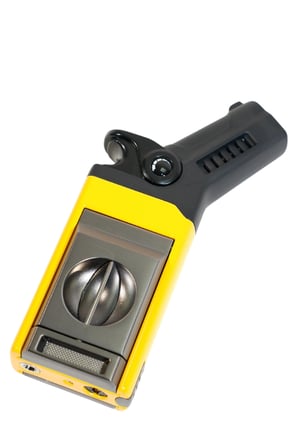 Cohiba Tek Torch Pürmüz Dahili S-V Cut & İğneli Sarı Siyah Metal Puro Çakmağı - TR9527