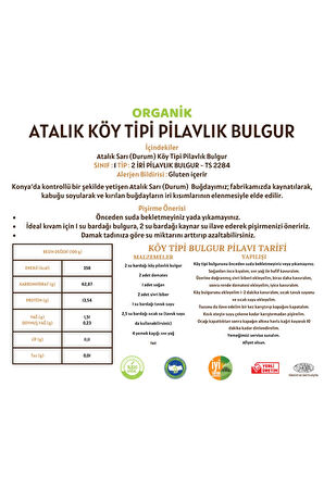 Organik Atalık Köy Tipi Pilavlık Bulgur - 5 Kilo