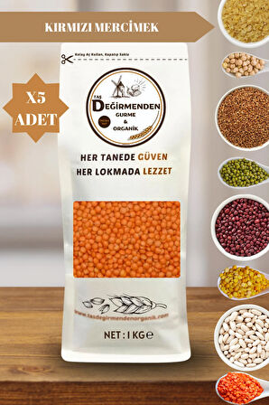 Organik Atalık Kırmızı Mercimek - 5 Kilo
