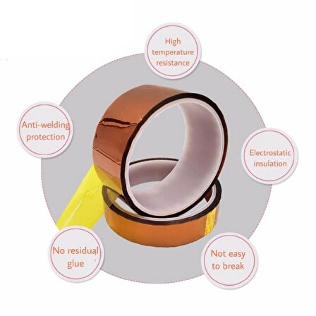 Kapton Bant. Isıya Dayanıklı Termal Bant. Isı Yalıtım Bandı 15mm