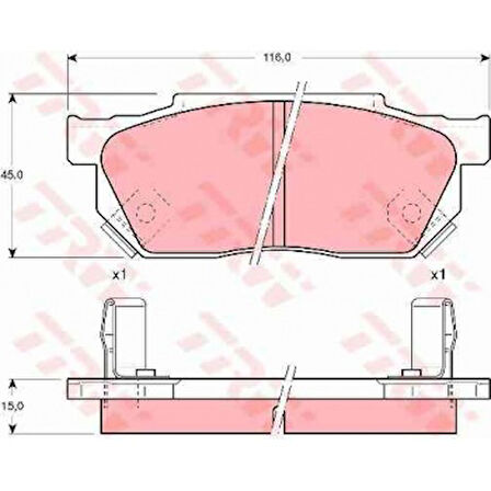 Honda On Fren Balatası Honda CIVIC 88-91 Crx 89-92 Accord 83-85 Prelude 86-> - Trw Gdb325